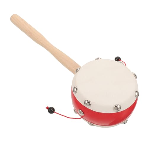 BESPORTBLE Holzrasseltrommel Traditionelles Schüttelspielzeug für Natürlichem Schaffell Sensorische Stimulation für Jungen für Drinnen und Draußen Montessori von BESPORTBLE