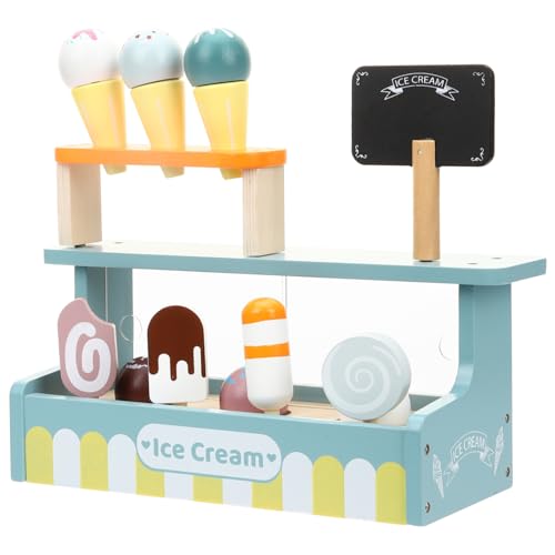 BESPORTBLE Holzspielzeug Eiscreme Shop Set Stabiles Kaufladen Rollenspiel für Kleinkinder Pädagogisch Fördernd für Mädchen Ab Jahren Kreatives Geburtstagsgeschenk von BESPORTBLE