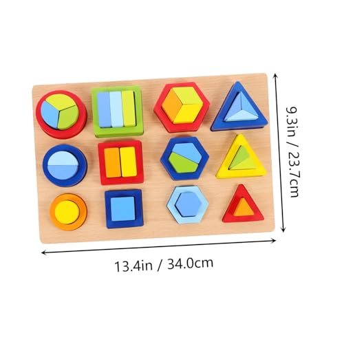 BESPORTBLE Holzspielzeug Geometrisches Puzzle Montessori Lernspielzeug Pädagogisch Kreativ Fördert Feinmotorik Für Vorschulkinder von BESPORTBLE