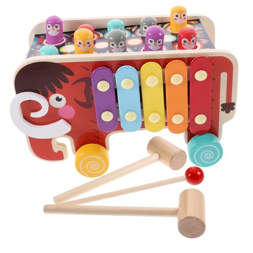 BESPORTBLE Holzspielzeug Hämmer und Klopfspiel für Kleinkinder Fördert Hand Auge Koordination und Denken Robustes Holzmaterial Buntes Motorikspielzeug für Frühkindliche Entwicklung und von BESPORTBLE