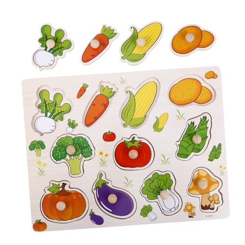BESPORTBLE Holzspielzeug Jigsaw Puzzle für Buntes Gemüse Formen Lernspielzeug Pädagogisches Puzzle für Kleinkinder Kreativität und Feinmotorik Leicht und Sicher von BESPORTBLE