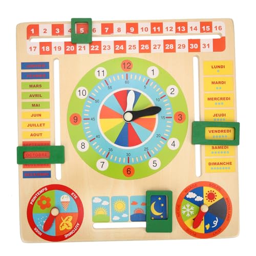 BESPORTBLE Holzspielzeug Kalenderuhr für Lernuhr mit Buntem Design Fördert Zeitverständnis Hand Augen Koordination und Erkennung für Jährige BESPORTBLE Holzspielzeug Kalenderuhr für Lernuhr mit Buntem Design Fördert Zeitverständnis Hand Augen Koordination und Erkennung für Jährige von BESPORTBLE