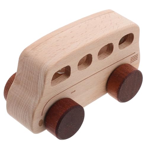 BESPORTBLE Holzspielzeug Kleines Busspielzeug Bus- Busförmiges Spielzeugbus Für Kleinkinder Bus-modellierspielzeug Fahrzeugspielzeug Simuliertes Busmodell Junge Beige Buche von BESPORTBLE