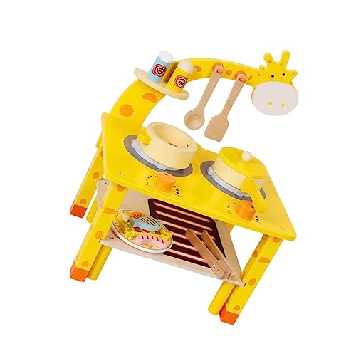 BESPORTBLE Holzspielzeug Kochset Simuliertes Grillspiel Pädagogisches Rollenspiel Kindgerechtes Sicheres Spielhaus Zubehör als Geburtstags und Kindertagsgeschenk Fördert Feinmotorik und von BESPORTBLE
