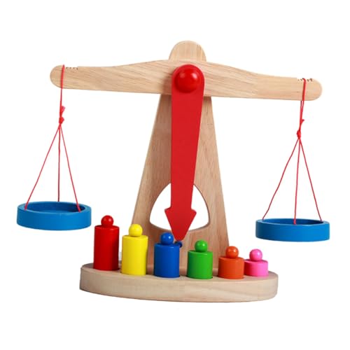 BESPORTBLE Holzspielzeug Lernspielzeug aus Holz für Pädagogische Balken mit Gewichten Interaktives Balance zur Gewichtslehre und Zahlenverständnis Sicher und Kindgerecht für Jungen und von BESPORTBLE
