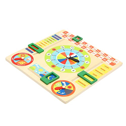 BESPORTBLE Holzspielzeug Lernuhr Multifunktional Pädagogisch Montessori Kalender Uhr für Kleinkinder Hand Augen Koordination Sicher und BESPORTBLE Holzspielzeug Lernuhr Multifunktional Pädagogisch Montessori Kalender Uhr für Kleinkinder Hand Augen Koordination Sicher und von BESPORTBLE