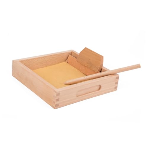 BESPORTBLE Holzspielzeug Sandbox Set Lernspielzeug zum Schreiben und Malen Sicherer Holzkratzkasten Pädagogisches für Jungen und Mädchen Fördert Feinmotorik und Kreativität von BESPORTBLE