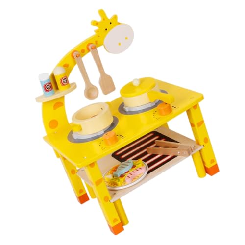 BESPORTBLE Holzspielzeug Set Langhalsgiraffe Grillspielzeug Umweltfreundlich Sicher Glatt Kanten Fördert Fantasie und Feinmotorik Für Rollenspiele und Eltern Junge Mädchen Aktivitäten von BESPORTBLE