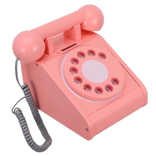 BESPORTBLE Holzspielzeug Telefon Retro Spielhaus Telefon Holz Lernspielzeug Hand Auge Koordination Handgemacht Sicher und Langlebig für Kindergeburtstag Rosa von BESPORTBLE