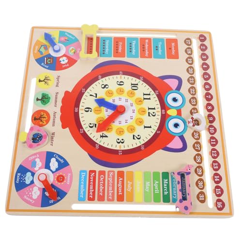 BESPORTBLE Holzspielzeug Uhr Für Niedliche Mit Lernfunktion Zur Zeiterkennung Wetter Und Jahreszeitenverständnis Für Jungen BESPORTBLE Holzspielzeug Uhr Für Niedliche Mit Lernfunktion Zur Zeiterkennung Wetter Und Jahreszeitenverständnis Für Jungen von BESPORTBLE