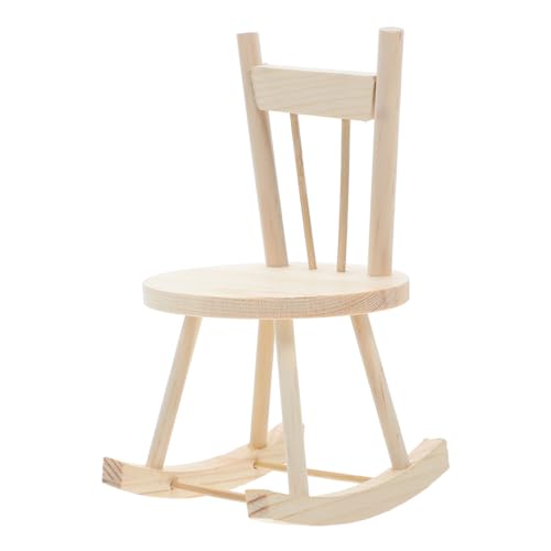 BESPORTBLE Holzstuhl Miniatur Puppenhausmöbel DIY Holzstuhl für Bastelset Robuster Vielseitiger Holzspielstuhl für Schulprojekte Kreatives Rollenspiel und Dekoration von BESPORTBLE