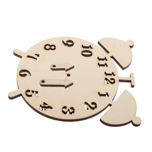 BESPORTBLE Holzuhr Spielzeug Kleine Uhr Digitale Uhr Model Kinderuhr Lernen Spielzeug Kids Bildungsspielzeug Cartoon Uhr Model Kleinkinder Zeitspielzeug Zeitspielzeug von BESPORTBLE