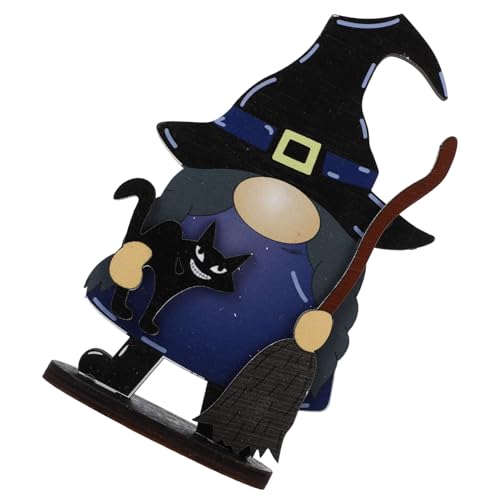 BESPORTBLE Holzverzierungen Halloween Deko Witzige Holzfigur GNOME Und Tischdeko Für Halloween Mittelstücke Für Festliche Anlässe Und Partys Rustikale Dekoration von BESPORTBLE