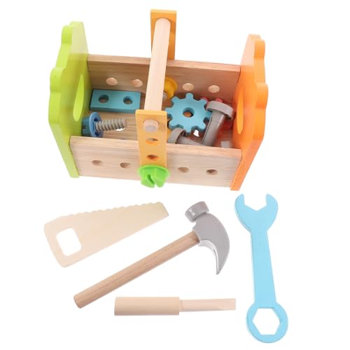 BESPORTBLE Holzwerkzeugset Lernspielzeug Montessori Handwerkzeugkasten mit Schraubendreher und Muttern Pädagogisches Konstruktionsspielzeug Kreativität und Feinmotorik für Kleinkinder BESPORTBLE Holzwerkzeugset Lernspielzeug Montessori Handwerkzeugkasten mit Schraubendreher und Muttern Pädagogisches Konstruktionsspielzeug Kreativität und Feinmotorik für Kleinkinder von BESPORTBLE