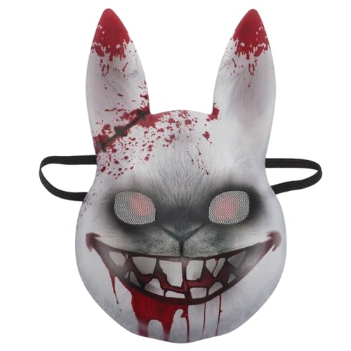 BESPORTBLE Horror-Hasenmaske, Cosplay-Requisite – Blutige Hasen-Gesichtsmaske für Themenpartys – Gruselige Halloween-Dekoration – Gruseliger Tierschreckenkopf von BESPORTBLE