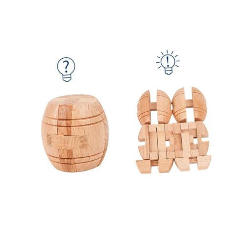 BESPORTBLE Intelligentes Holzpuzzle Brain Teaser Holzfass Design Lernspielzeug für Kognitiver Fähigkeiten Familienspiele von BESPORTBLE