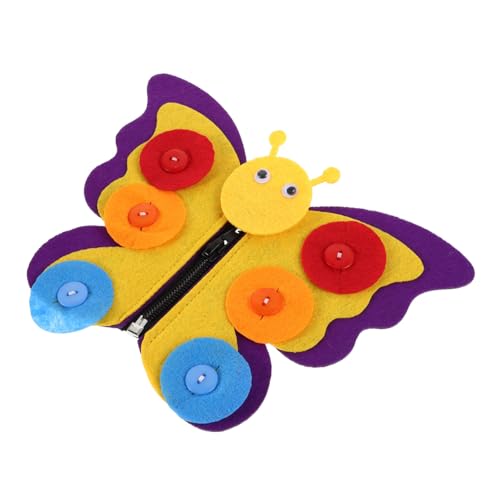 BESPORTBLE Knopfbrett Spielzeug für Kleinkinder Interaktives Fädelspielzeug aus Vliesstoff mit Reißverschluss und Knöpfen Montessori Lernspielzeug zur Motorik und Kreativität von BESPORTBLE