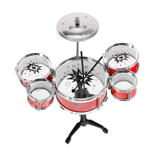 BESPORTBLE Jazz Schlagzeug Set Kleines Trommel Kit für Kleinkinder Realistisches Musikinstrument Fördert Musikalische Fähigkeiten Kindgerecht Rot Teilig Hocker BESPORTBLE Jazz Schlagzeug Set Kleines Trommel Kit für Kleinkinder Realistisches Musikinstrument Fördert Musikalische Fähigkeiten Kindgerecht Rot Teilig Hocker von BESPORTBLE