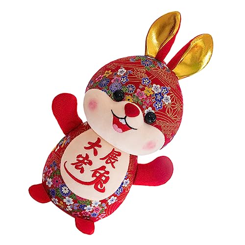 BESPORTBLE Kawaii Plüsch Hase Glücksbringer für Jahr des Chinesisches Neujahr Hochzeits und Geburtstagsdekoration Hochwertiges Stofftier für von BESPORTBLE