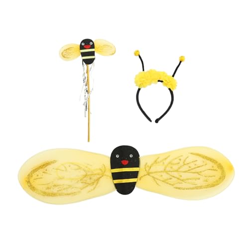 BESPORTBLE Kinderkostüm Bienenflügel Teilig Leichte und Zauberstab Fantasievolle Verkleidung für Mädchen Sichere Performance Accessoires für Fest und Party von BESPORTBLE