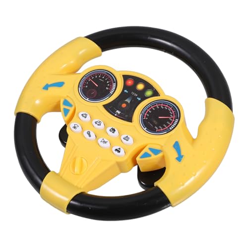 BESPORTBLE Kinderlenkrad Mit Sound Und Lichteffekten Interaktives Autofahren Lernspielzeug Für Kleinkinder Gelbes Spielzeuglenkrad Mit Saugnapf Basis Für Frühkindliche von BESPORTBLE