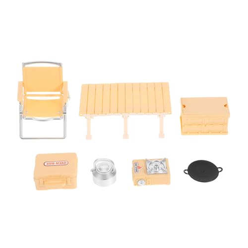 BESPORTBLE Kinderspielset Outdoor Camping Teilig Miniatur Picknick Tisch Klappstuhl Herd Zubehör Realistische Abenteuer für Jungen Mädchen Gelb BESPORTBLE Kinderspielset Outdoor Camping Teilig Miniatur Picknick Tisch Klappstuhl Herd Zubehör Realistische Abenteuer für Jungen Mädchen Gelb von BESPORTBLE