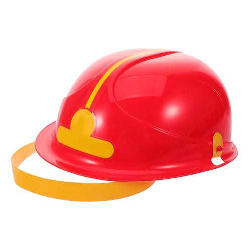 BESPORTBLE Kinderspielzeug Feuerwehrhelm Rotes Feuerwehrmützen Kostümzubehör Realistischer Bauhelm für Rollenspiele Sicheres Material für Jungen und Mädchen von BESPORTBLE