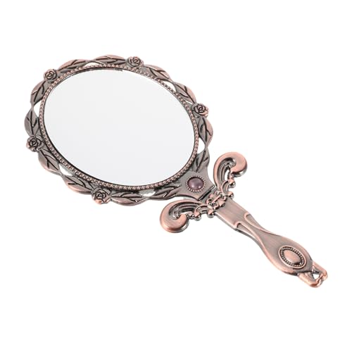 BESPORTBLE Klappgriffspiegel Antiquitätenstil Handheld -waschtischspiegel Für Frauen Faltbare Handspiegel Make -up -Spiegel Vintage Kleiner Spiegel von BESPORTBLE