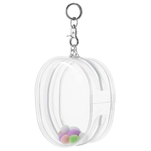 BESPORTBLE Klarer PVC Spielzeugaufbewahrungsorganizer für Puppen und Mini Figuren Tragbare Transparente Tasche für Puppenpräsentation und Spielzeugorganisation mit Schlüsselanhänger und ohne von BESPORTBLE