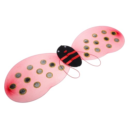BESPORTBLE Kleine Marienkäferflügel Kostüm Marienkäfer-kostümflügel Marienkäfer-kleinkindkostüm Marienkäferflügel Für Mädchen Flügel Für Halloween Marienkäferflügel-kostüm Rot Plastik von BESPORTBLE