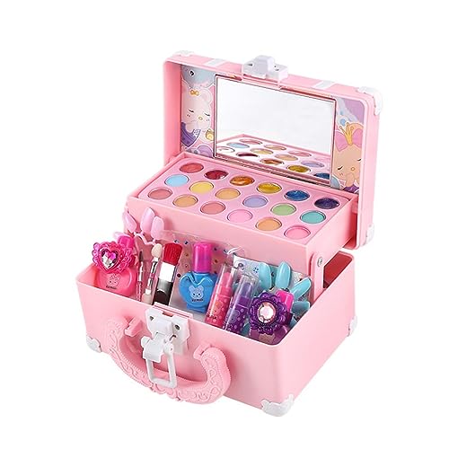 BESPORTBLE Kleine Prinzessinnen Makeup Kasten Wasserlösliches Schminkset für Teiliges mit Lidschatten Lippenstift und Spiegel Sicheres Abs Material für Kreatives von BESPORTBLE