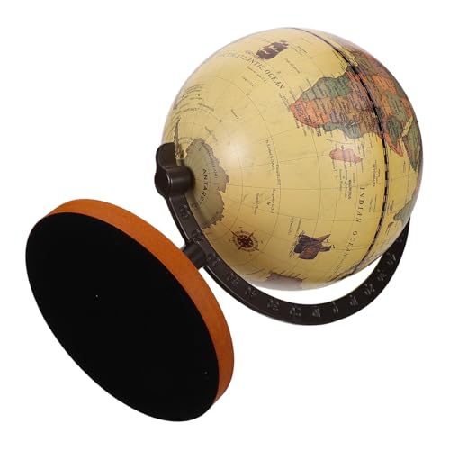 BESPORTBLE Kleiner Retro mit Holzsockel Dekorativer Weltglobus für Büro und Wohnzimmer Englische Karte Stilvolles Schreibtischornament für Erwachsene und Geografie BESPORTBLE Kleiner Retro mit Holzsockel Dekorativer Weltglobus für Büro und Wohnzimmer Englische Karte Stilvolles Schreibtischornament für Erwachsene und Geografie von BESPORTBLE