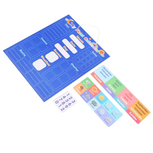 BESPORTBLE Kognitiver Lernspielzeug Kalender Für Kleinkinder Wetter Und Zeitbezogen Für Vorschulkinder Fördert Verständnis Der Jahreszeiten Und Zeitkonzepte Aus Robustem von BESPORTBLE