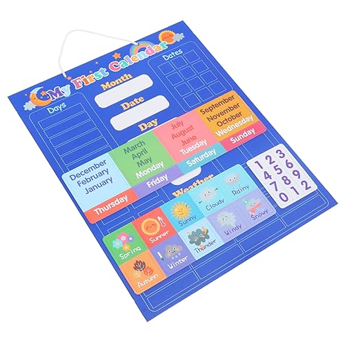BESPORTBLE Kognitiver Whiteboard Bildungskalender Für Wetterdiagramm Und Taschendiagramm Für Unterricht Vorschul Lernspielzeug Farben Und Jahreszeiten von BESPORTBLE
