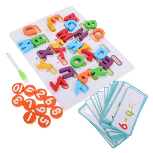 BESPORTBLE Holz-Alphabet-Puzzle Für Kleinkinder Zahlen-lernspielzeug Farb Und Formerkennung Montessori-Puzzles Vorschul-steckpuzzle Multi von BESPORTBLE