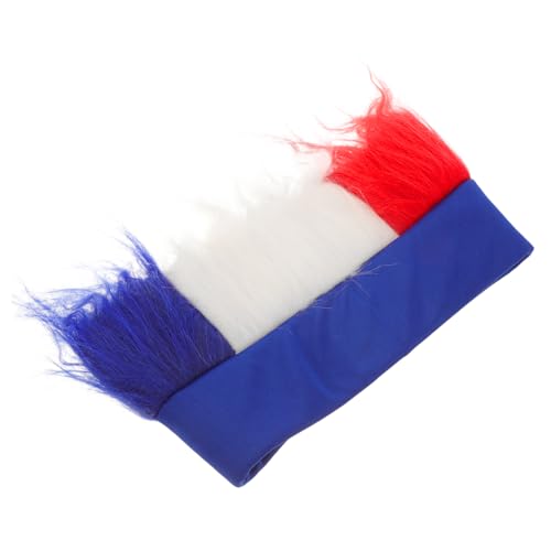 BESPORTBLE Kopfzerzauste Fan Perücke Schwarz Gelb und Rot Atemberaubendes Tricolor Design für Sportveranstaltungen und Cosplay für Europäische Fußball Events von BESPORTBLE