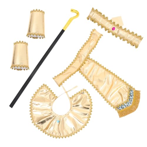 BESPORTBLE Kostüm mit Zubehör Imitiertes Auftrittsoutfit für Partys Cosplay und Rollenspiele Enthält Kopftuch Gürtel Kragen und Schlangenzepter Gold BESPORTBLE Kostüm mit Zubehör Imitiertes Auftrittsoutfit für Partys Cosplay und Rollenspiele Enthält Kopftuch Gürtel Kragen und Schlangenzepter Gold von BESPORTBLE