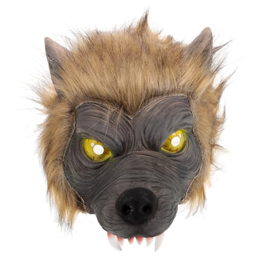 BESPORTBLE Kostümzubehör UV Halloween-Maske tierische Maske Wölfe beängstigend gruseliges Halloween - Party-Cosplay dekorativ Foto -Requisiten Wolf für draußen lustig Emulsion von BESPORTBLE