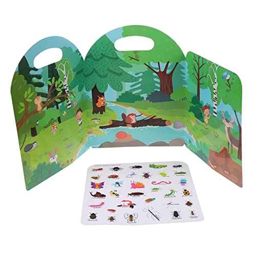 BESPORTBLE Kreatives Aufkleberbuch für Kleinkinder Lustiges Beschäftigtes Buch Sprache und Fantasie Wiederverwendbar für Eltern Junge Mädchen Spiele Sicher von BESPORTBLE