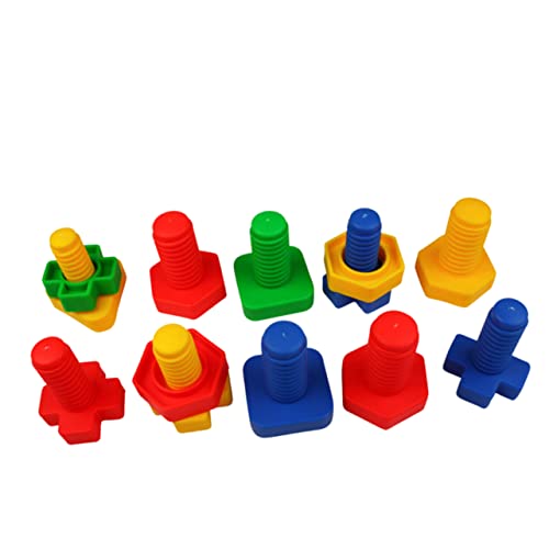 BESPORTBLE Kreatives Schraubspielzeug Für Bildungsförderndes DIY Puzzle Mit Bunten Bausteinen Handliche Für Kleine Hände Um Mathe Und Farberkennung Zu Verbessern von BESPORTBLE