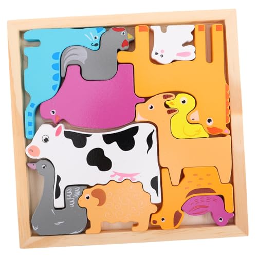 BESPORTBLE Kreatives Tier Matching Puzzle für Kleinkinder Holzspielzeug Hand Auge Koordination und Kognitiven Fähigkeiten im Kindergarten von BESPORTBLE