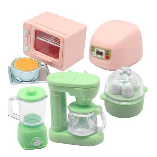 BESPORTBLE Küchengeräte Spielzeug Spielküchenzubehör-Set Miniatur-Mikrowellen-Kaffeemaschine Reiskocher Mixer Modell Puppenhaus Küchenspielzeug von BESPORTBLE