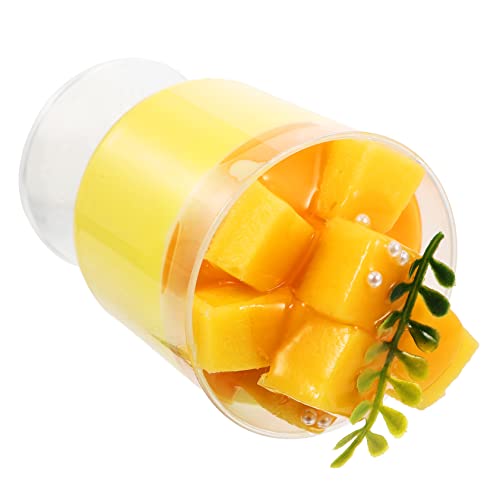 BESPORTBLE Künstlicher Obstpudding Becher Realistisches Dessertmodell Für Schaufensterdekoration Und Fotorequisiten Mango Design Cake Shop Accessoire von BESPORTBLE