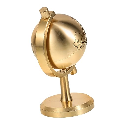 BESPORTBLE Kupfer Globe Dekoration Drehbarer Kleiner mit Sockel Kunstvoll Handgefertigtes Desktop Ornament Langlebiges Kupfermaterial Stilvolles Auto und Wohnaccessoire von BESPORTBLE