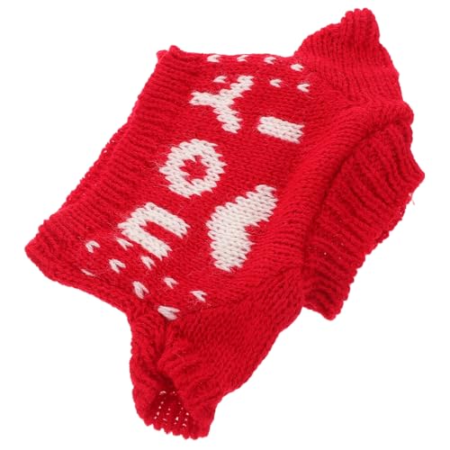 BESPORTBLE Kuscheliger Bärenpullover Für Stofftiere Roter Hoodie Für Puppen Und Plüschtiere Gestrickte Kleidung Und Zubehör Für Kuscheltiere von BESPORTBLE