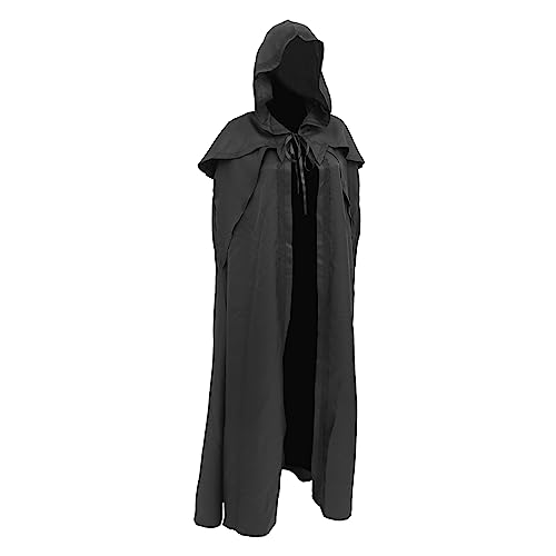 BESPORTBLE Langer Schwarzer Kapuzenumhang Halloween Kostüm Cloak Für Cosplay Und Karneval Vintage Look Für Mittelalterliche Themenpartys Und Halloween Feiern BESPORTBLE Langer Schwarzer Kapuzenumhang Halloween Kostüm Cloak Für Cosplay Und Karneval Vintage Look Für Mittelalterliche Themenpartys Und Halloween Feiern von BESPORTBLE