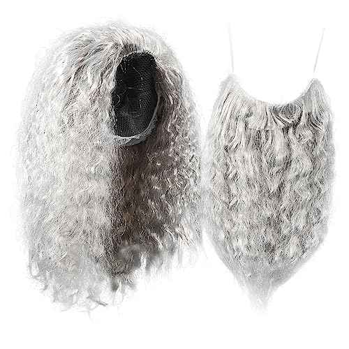 BESPORTBLE Langhaariger Grauer Zauberer Perücken Set für Halloween Cosplay Party Atmungsaktive Leichte Perücke mit Abnehmbarem Passend für Erwachsene Realistisches Kostümzubehör BESPORTBLE Langhaariger Grauer Zauberer Perücken Set für Halloween Cosplay Party Atmungsaktive Leichte Perücke mit Abnehmbarem Passend für Erwachsene Realistisches Kostümzubehör von BESPORTBLE