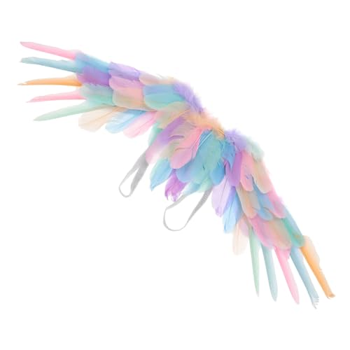 BESPORTBLE Leichtes Kleines Engelsflügel Kostüm Zarten Pastellfarben Federleichtes Cosplay Accessoire für Halloween Bühnenauftritte und Festliche Verkleidungen von BESPORTBLE