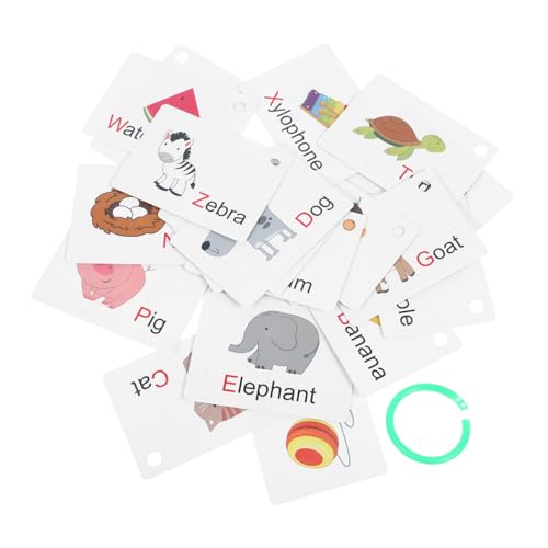 BESPORTBLE Lernkarten Englisch Bunte Flash Cards aus Sicherem und Tragbar Vielseitiges Lernspielzeug für Sprache und Kognitive Entwicklung Abwaschbar für Kleinkinder und Vorschulkinder von BESPORTBLE