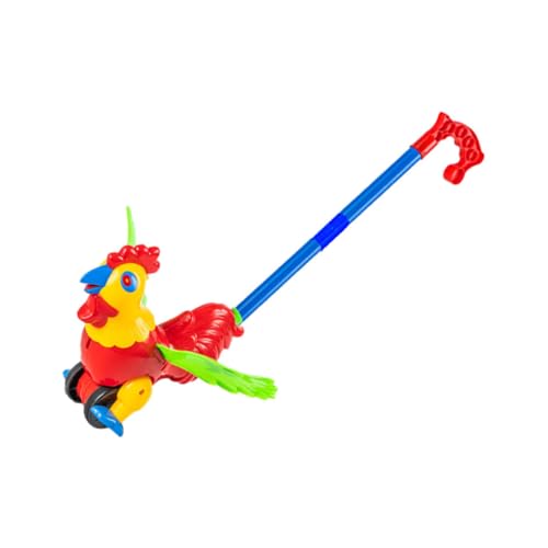 BESPORTBLE Lernspielzeug Für Kleinkinder Push and Pull Walker Mit Hahndesign Interaktiver Trolley Für Fördert Und Motorik Farben Zufällig von BESPORTBLE